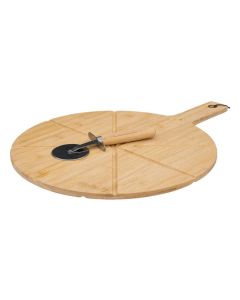 FIVE Daska za sečenje sa rezačem za pizzu 37x50x1.1 cm, bambus - 189624-1
