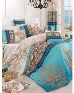 L`ESSENTIEL MAISON Ranforce posteljina 240x220 cm Katre Turquoise - 191396-1