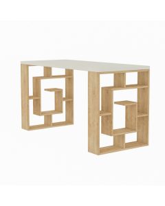 HANAH HOME Radni sto Maze, bela/svetlobraon