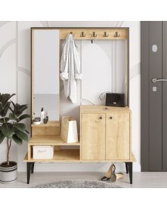 HANAH HOME Cipelarnik sa ogledalom i čivilukom Andy, svetlo braon