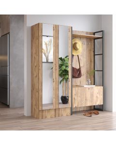 HANAH HOME Ormar za predsoblje sa čivilukom i ogledalom Ml18-A