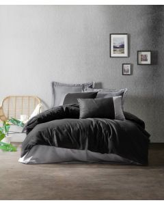 L`ESSENTIEL MAISON Posteljina 240x220 cm Plain Black Grey - 194043