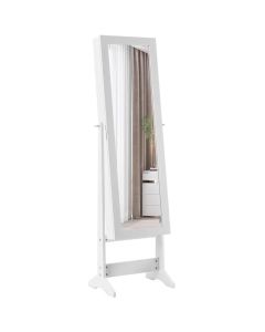 Samostojeći ormar saogledalom za nakit 144cm Beli