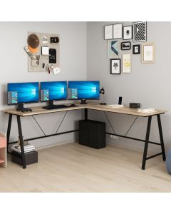 HANAH HOME Radni sto Team L, braon/crna