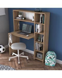 HANAH HOME Radni sto sa policama HA104 - 2025, braon