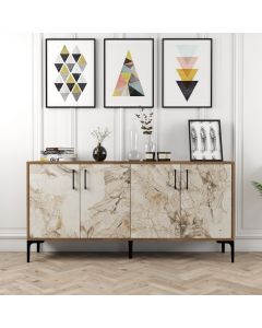 HANAH HOME Komoda Kiev 160, braon/mermerna