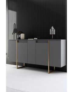 HANAH HOME Komoda Luxe Anthracite Gold - 194394
