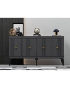HANAH HOME Komoda Midas Anthracite Gold - 194406