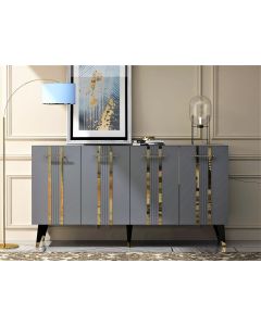 HANAH HOME Komoda Asel Anthracite Gold