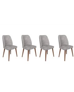 HANAH HOME Set trpezarijskih stolica 4/1 Alfa-468, siva/braon