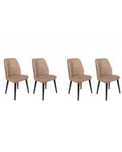 HANAH HOME Set trpezarijskih stolica 4/1 Dallas-523, bež/crna