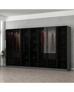 HANAH HOME Ormar sa staklenim vratima Kale 6095, siva/crna