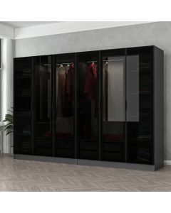 HANAH HOME Ormar sa staklenim vratima Kale 6093, siva/crna