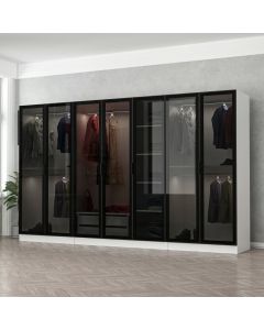 HANAH HOME Ormar sa staklenim vratima Kale 6665, bela/crna