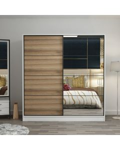 HANAH HOME Klizni ormar sa ogledalom Kale 3162, braon/bela