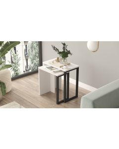 HANAH HOME Klub sto On7-W, bela/antacit