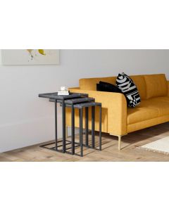 HANAH HOME Set stolova Black mermer, crna - 195054