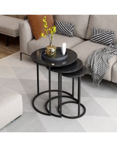 HANAH HOME Set klub stolova 3/1 Gloria, crna - 195061