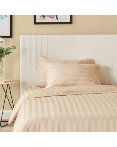 VIKTORIJA Jorganska navlaka + jastučnica saten beige single - VLK000195-beige