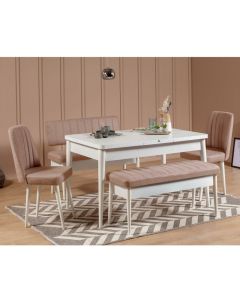 HANAH HOME Trpezarijski set White Stone