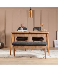 HANAH HOME Trpezarijski set Vina 1053 Anthracite Atlantic