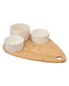 SECRET DE GOURMET Set za predjelo 4 dela porcelan/bambus bela - 196388A