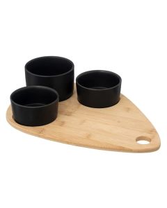SECRET DE GOURMET Set za predjelo 4 dela porcelan/bambus crna - 196388B