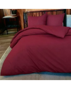 VIKTORIJA Jorganska navlaka + 2 jastučnice saten bordo double - VLK000196-bordo