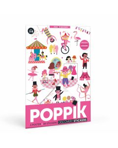 POPPIK Edukativni poster s nalepnicama Mini otkrića: Predstava. Roze boja