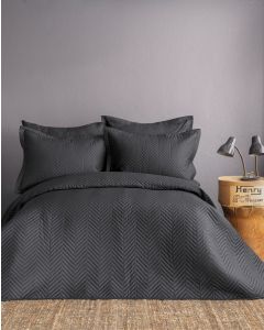 DEKOR DOM Set prekrivač i jastučnice Issimo double - Simply Satin, fume - 040689