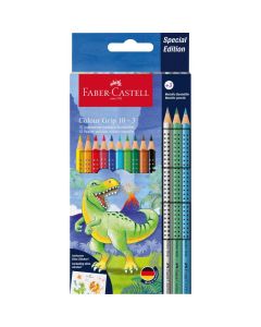 FABER CASTELL Drvene bojice1/10 grip dinosaurus + 3 grip metallic 201545 - AM201545