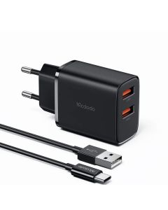 MCDODO Punjač CH-5072 SET 12W PRO, DUAL TIP-C, Kabl 3A TIP-A NA C, 1m - 38014-1