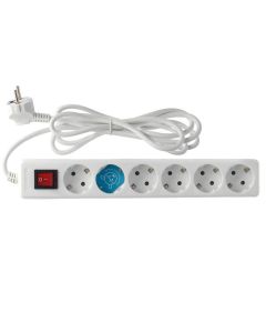 GSC Produžni Kabl 6 utičnica, prekidač, 3m, bela - 38862