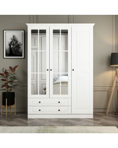 HANAH HOME Ormar sa ogledalom Kale 3 Mebran Kapak 210, bela