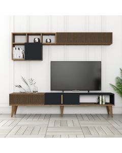 HANAH HOME TV polica Milan TV Walnut Anthracite - 204085