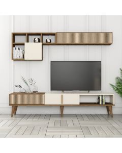 HANAH HOME TV polica Milan TV Walnut Cream - 204086