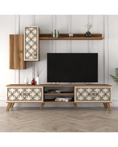 HANAH HOME TV komoda sa policama Class S, braon/krem