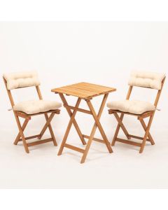 HANAH HOME Baštenski set sto i stolice My001A, braon/krem