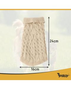 Purlov Džemper za Pse Bež 24x16cm S