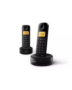 PHILIPS Bežični telefon sa dve slušalice D1602B/53, crna - 206428