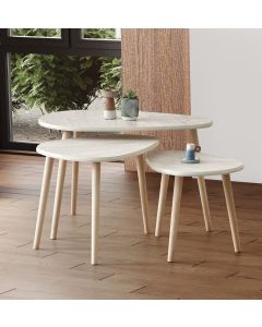 HANAH HOME Set klub stolova Alvin 3/1, mermerna krem