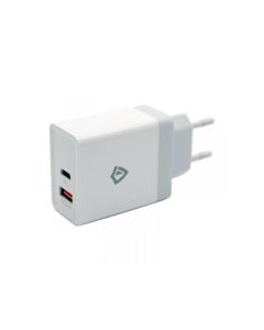 Kucni punjac Teracell Evolution TC-04, QC PD, USB-PD 18W+18W, 36W (total) sa Type C kablom beli CE - 209045