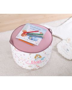 ATELIER DEL SOFA Tabure za decu Lodie, roze/bela