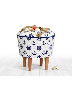 ATELIER DEL SOFA Tabure Cunda, plava/bela