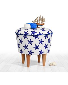 ATELIER DEL SOFA Tabure Cunda v3, plava/bela