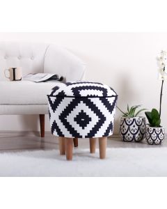 ATELIER DEL SOFA Tabure Luiz, crna/bela