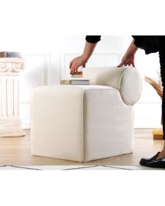 ATELIER DEL SOFA Tabure Linburg Puf, krem