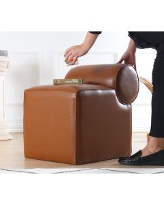 ATELIER DEL SOFA Tabure Rohin Deri Puf, braon