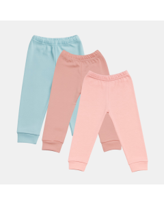 Mafimi Pamučne Pantalonice set od 3 - aqva, puder, kajsija - P-126556