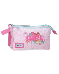 ENSO GIRL ZONE prazna pernica sa 3 pregrade - pink